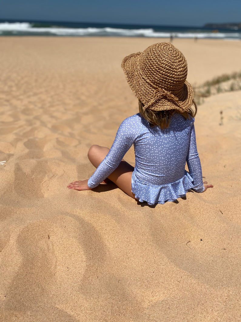 Raffia Sun Hat // Kids Straw Hat - Coco & Me - Children's swimwear - Australian swimwear - sun safe - UPF 50+ - Australian kids swimwear