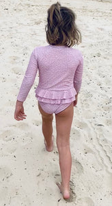 coco active pink polka dot swimwear  UPF 50+Australian kids swimwear